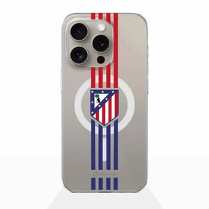Clear Magsafe Phone Case Oficial Atletico Madrid Diseño Rayas