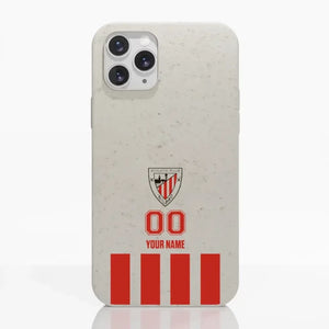 Funda móvil Hecha de Fibriva™ Oficial Athletic Club Diseño Franja Vertical Clásica + Nombre y Número
