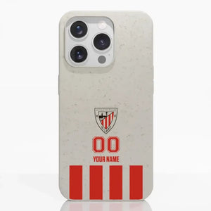 Funda móvil Hecha de Fibriva™ Oficial Athletic Club Diseño Franja Vertical Clásica + Nombre y Número