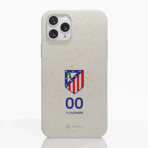 Funda móvil Hecha de Fibriva™ Oficial Atletico Madrid Escudo Standard + Nombre y Número