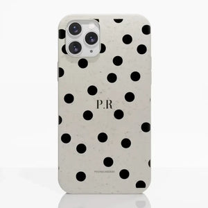 Funda móvil Hecha de Fibriva™ PC3D Diseño Mono Dots + Initials