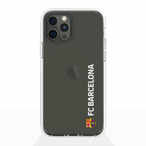 Funda móvil Clear oficial del FC Barcelona vertical blanca