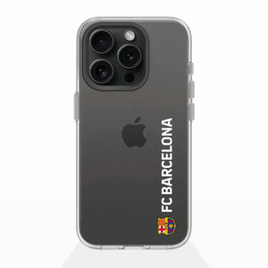 Funda móvil Clear oficial del FC Barcelona vertical blanca