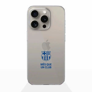 Funda móvil Clear Oficial FC Barcelona  Mes que un club  Azul