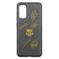 Funda Fibriva™ oficial del FC Barcelona con diseño amarillo y firmas