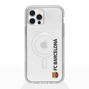Clear Magsafe Phone Case Oficial FC Barcelona Diseño Vertical Negro