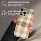 Funda móvil Hecha de Fibriva™ PC3D diseño con patrón vichy marrón