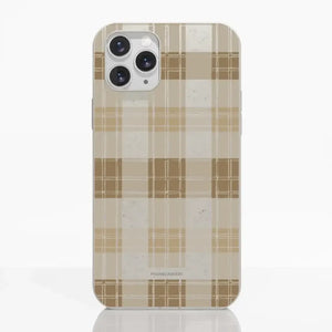Funda móvil Hecha de Fibriva™ PC3D diseño con patrón vichy marrón