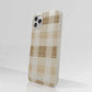 Funda móvil Hecha de Fibriva™ PC3D diseño con patrón vichy marrón