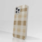 Funda móvil Hecha de Fibriva™ PC3D diseño con patrón vichy marrón