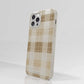 Funda móvil Hecha de Fibriva™ PC3D diseño con patrón vichy marrón