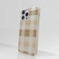 Funda móvil Hecha de Fibriva™ PC3D diseño con patrón vichy marrón