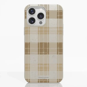 Funda móvil Hecha de Fibriva™ PC3D diseño con patrón vichy marrón