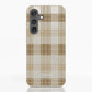 Funda móvil Hecha de Fibriva™ PC3D diseño con patrón vichy marrón