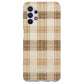 Funda móvil Hecha de Fibriva™ PC3D diseño con patrón vichy marrón