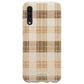 Funda móvil Hecha de Fibriva™ PC3D diseño con patrón vichy marrón