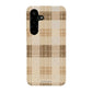 Funda móvil Hecha de Fibriva™ PC3D diseño con patrón vichy marrón